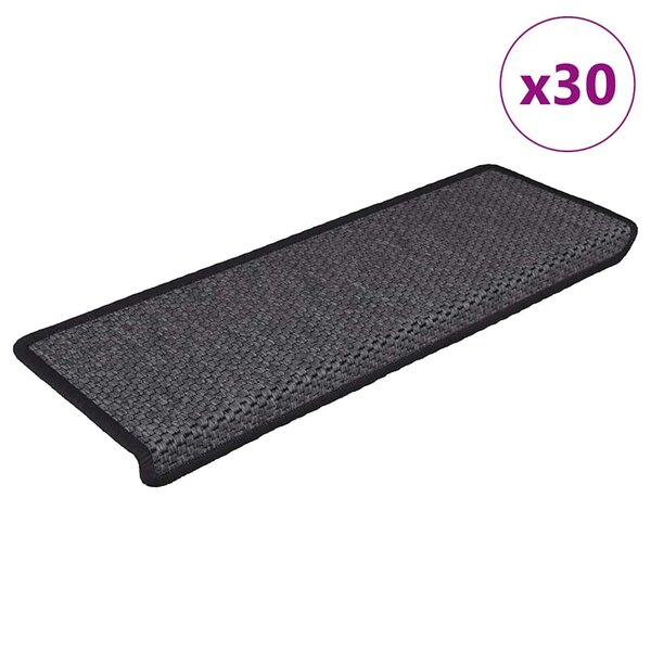 vidaXL Tapis d'escalier autocollants 30 Pièces 65x21x4 cm anthracite