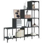 vidaXL Bibliothèque noir 122x30x132 cm bois d'ingénierie et métal
