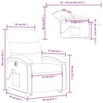 vidaXL Fauteuil inclinable de massage électrique Marron Tissu