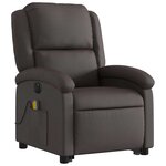 vidaXL Fauteuil inclinable de massage électrique marron foncé