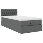 vidaXL Lit ottoman avec matelas et LED Gris foncé 80x200cm tissu