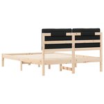 vidaXL Cadre de lit avec tête de lit rembourrée Noir 140 x 190 cm