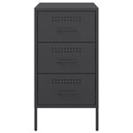 vidaXL Table de chevet noir 36x39x68 cm acier