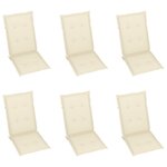 vidaXL Chaises inclinables de jardin lot de 6 et coussins Bois acacia