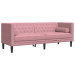 vidaXL Ensemble de canapé Chesterfield et traversins 2Pièces rose velours