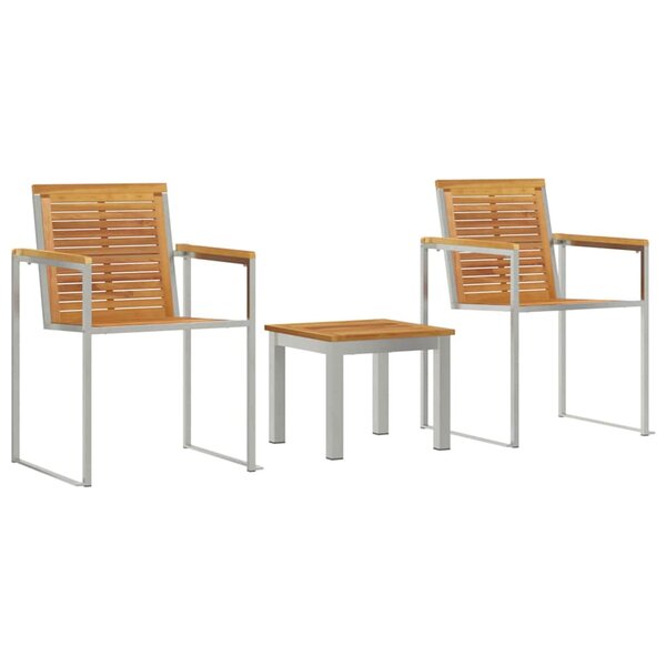 vidaXL Transat 3-personne 3 Pièces Marron 200 x 60 x 88cm Teck massif
