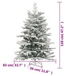 vidaXL Sapin de Noël artificiel à charnières avec neige floquée 120 cm