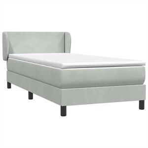 vidaXL Sommier à lattes de lit et matelas gris clair 100x210cm velours