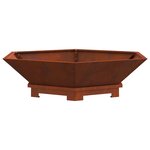 vidaXL Brasero Rouillé 100 x 100 x 28 cm