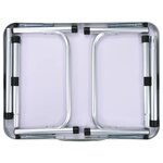 vidaXL Table pliable de camping Blanc Aluminium 60x45 cm
