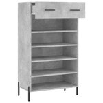 vidaXL Armoire à chaussures gris béton 60x35x105 cm bois d'ingénierie