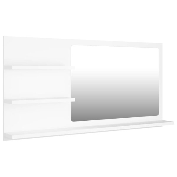 vidaXL Miroir de salle de bain blanc 90x10 5x45 cm bois d’ingénierie