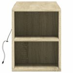 vidaXL Meuble TV mural avec lumières LED chêne sonoma 135x31x39 5 cm