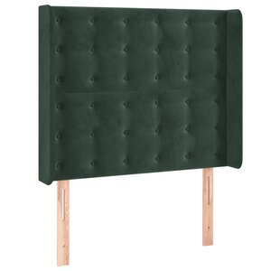vidaXL Tête de lit avec oreilles Vert foncé 83x16x118/128 cm Velours