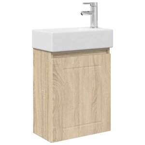 vidaXL Meuble de salle de bain avec robinet Chêne Sonoma