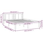 Vidaxl cadre de lit marron miel bois massif 150x200 cm très grand
