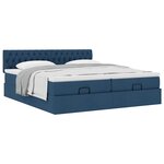 VidaXL Cadre de lit ottoman avec matelas bleu 200x200cm tissu