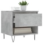 vidaXL Table basse gris béton 50x46x50 cm bois d'ingénierie