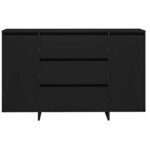 vidaXL Buffet avec tiroir Noir 120 x 41 x 75 cm Bois d'ingénierie