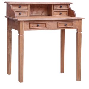 vidaXL Bureau d'écriture et tiroirs 90x50x101 cm bois massif d'acajou
