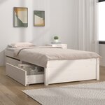vidaXL Cadre de lit avec tiroirs blanc 75x190 cm