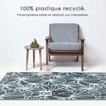 Tapis extérieur terrasse réversible - Tapis de jardin imperméable et résistant UV - Motif floral - Vert - 150x240 cm - HOMESCAPES