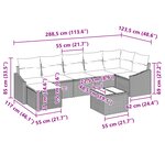 vidaXL Ensemble de canapés de jardin 7 pièces avec coussins marron en poly rattan