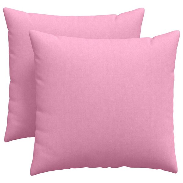 vidaXL Coussins de canapé 2 pc tissu Rose 45 x 45 cm