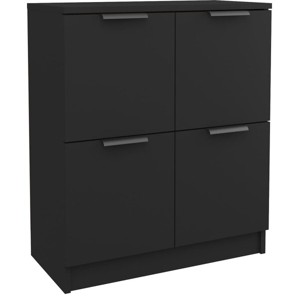 vidaXL Buffet noir 60x30x70 cm bois d'ingénierie