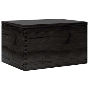 vidaXL Boîte en bois avec couvercle noir 40x30x23cm bois de pin massif