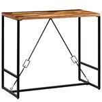 vidaXL Ensemble de bar 5 Pièces Bois massif recyclé et cuir de chèvre