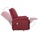 vidaXL Fauteuil de massage Rouge bordeaux Tissu