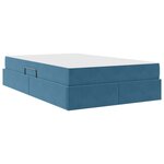 vidaXL Lit avec rangement et matelas Bleu 120 x 190 cm Velours