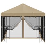 vidaXL Abri de jardin avec parois 3 x 3 m Beige Polyester et Acier