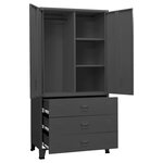 Vidaxl garde-robe industrielle anthracite 90x50x180 cm métal