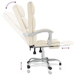 vidaXL Fauteuil inclinable de bureau Crème Similicuir