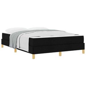 vidaXL Lit à ressorts avec matelas Noir 160 x 200 cm tissu