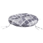 vidaXL Coussin rond motif à carreaux gris Ø 60 x11 cm tissu oxford