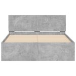 vidaXL Cadre de lit avec tête de lit et LED gris béton 140x190 cm