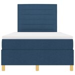 vidaXL Lit box spring avec matelas et LED bleu 120 x 190 cm en tissu