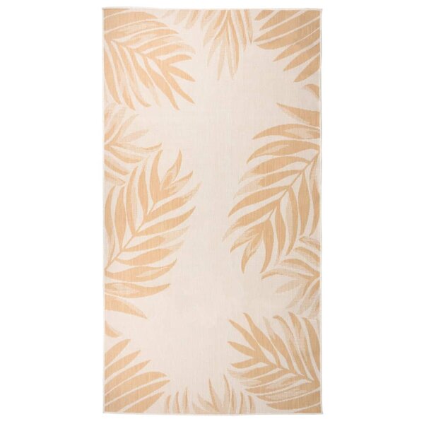 vidaXL Tapis à tissage plat d'extérieur 80x150 cm Motif de feuille