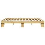 vidaXL Cadre de lit sans matelas 135x190 cm bois massif de chêne