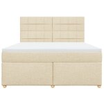 vidaXL Sommier à lattes de lit avec matelas Crème 180x200 cm Tissu
