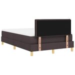 vidaXL Lit boxspring avec matelas Marron foncé 120 x 200 cm tissu