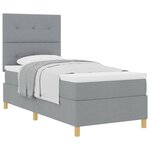 vidaXL Lit à ressorts avec matelas Gris clair 90 x 200 cm tissu
