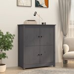 vidaXL Buffet Gris 83x41 5x100 cm Bois massif de pin