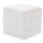vidaXL Poufs 2 Pièces Blanc 30 x 30 x 30 cm Similicuir