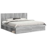 vidaXL Cadre de lit avec rangement et tête de lit Sonoma gris
