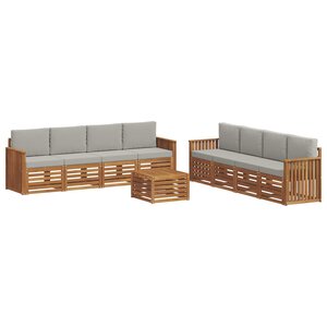 vidaXL Ensembles de canapés avec coussin 9 Pièces Gris Naturel et Clair