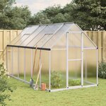 vidaXL Serre avec cadre de base argenté 334x169x195 cm aluminium